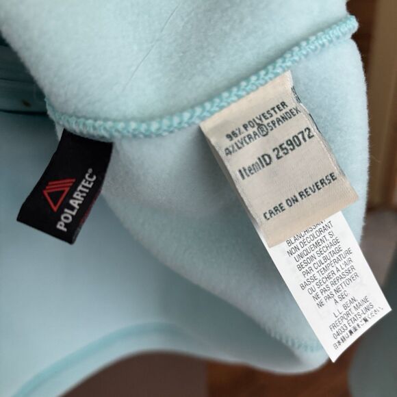 L.L.Bean Fleece Jacket Women L Turquoise Blue Full Zip Outdoors Y2K Preppy Warm - Picture 8 of 9